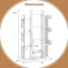 Costway 1/2 PCS Bookshelf Tree-Shaped Bookcase with 13 Storage Shelf Rustic Industrial Style White/Coffee - image 3 of 4