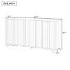 Sideboard Storage Cabinet with Layered Doors and Triangular Legs, Pine Sideboard Buffet for Kitchen, Entryway, Dining Room-Maison Boucle - 3 of 4