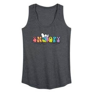Women's - Peanuts - Snoopy Summer Beach Ball Graphic Racerback Tank - 1 of 4