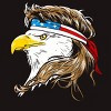 Men's Design By Humans July 4th Eagle Mullet American Flag By corndesign T-Shirt - 2 of 2