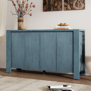 Lycvki Wood Buffet Cabinet with 4-Door Storage and Adjustable Shelves - 1 of 4