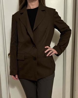 Women’s Dialogue Coat Blazer Brown Fully Lined discount Five Front Button Size 14