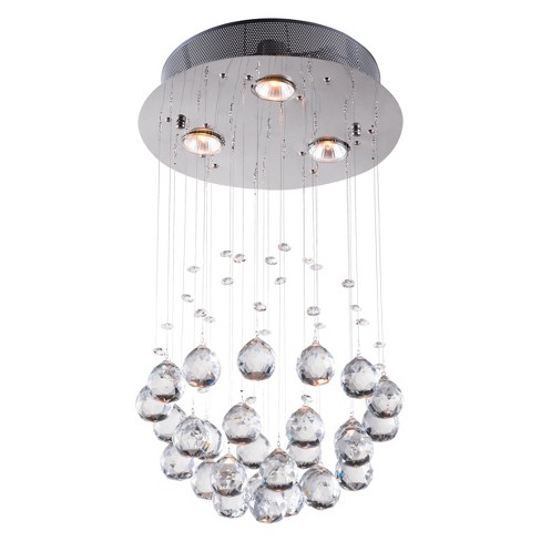 Elegant Tear Drop Crystal Halogen Ceiling Lamp Chrome Zm Home