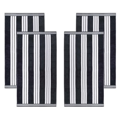 Striped Oversized Extra Large Cotton Beach Towel Set by Blue Nile Mills