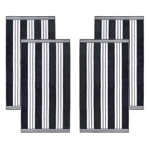 Striped Oversized Extra Large Cotton Beach Towel Set by Blue Nile Mills - 1 of 4