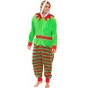 ADR Men's Plush Fleece One Piece Hooded Footed Zipper Pajamas Set, Soft Adult Jumpsuit PJs with Hood - 2 of 4