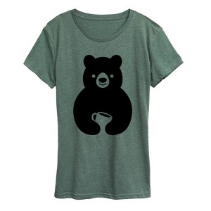 Women's - Instant Message - Coffee Bear Short Sleeve Graphic T-Shirt - 1 of 4