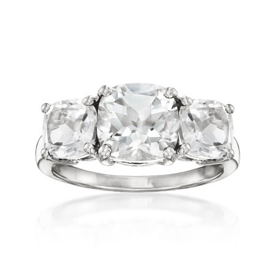Ross-Simons 5.00 ct. t.w. White Topaz 3-Stone Ring in Sterling Silver