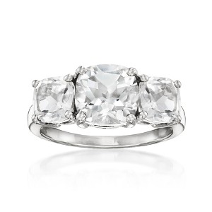 Ross-Simons 5.00 ct. t.w. White Topaz 3-Stone Ring in Sterling Silver - 1 of 4