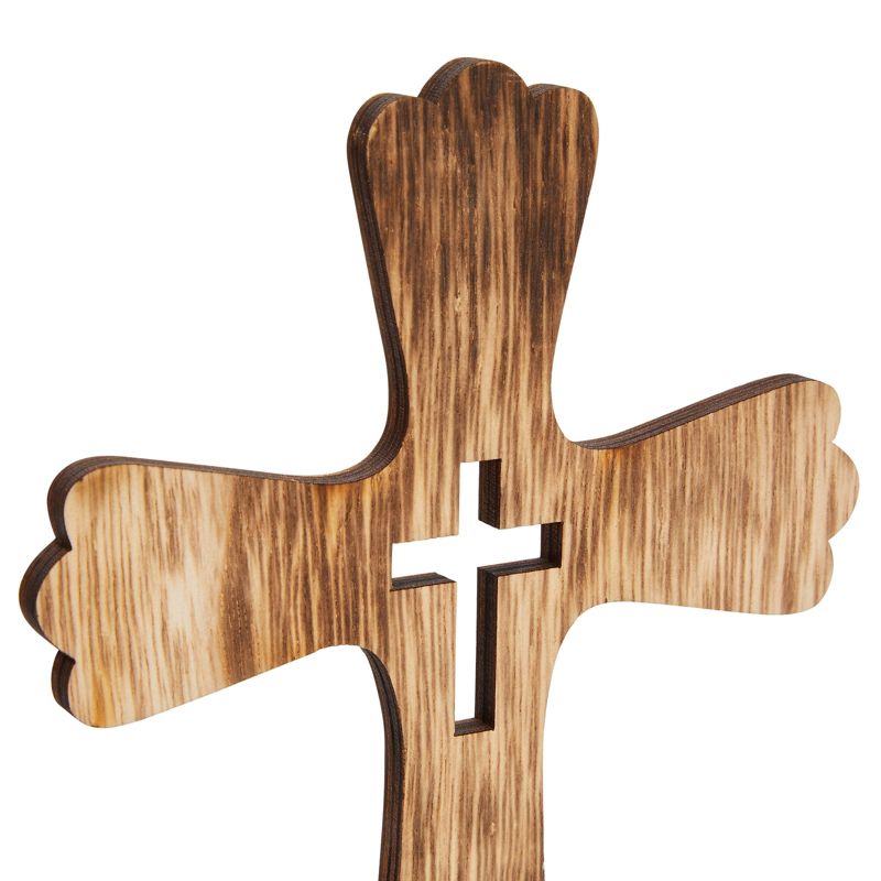 Juvale 3 Pack Catholic Wooden Cross Baptism Centerpieces for Tables, Communion, Home Decor, 6 x 9 In, 5 of 10