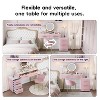 TIRAMISUBEST Velvet Upholstered Vanity Desk Set with Padded Chair, Makeup Dressing Table with 5 Drawers, No Mirror - 4 of 4
