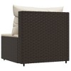 vidaXL Elegant Brown Middle Sofa with Cream White Cushions - Poly Rattan Patio Furniture, Weather-Resistant, Sturdy Powder-Coated Steel Frame - 4 of 4