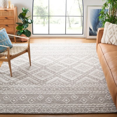 Hand-tufted Elegance Round Gray Wool 59" Area Rug