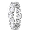EVERLY JEWELRY | Sterling Silver 4 CT TGW Cubic Zirconia Heart Eternity Ring - 2 of 4