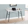 Monarch Specialties Computer Desk Home Office Laptop Storage Shelves 48InchL Work Metal Laminate White Marble Look Black Contemporary Modern - image 2 of 4