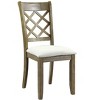 Wooden Dining Chairs Set of 2, Side Chairs, Button Tufted Linen, Rustic Oak Finish - 3 of 4