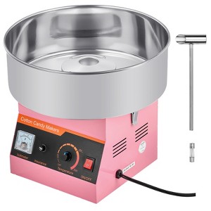 VEVOR Cotton Candy Machine Commercial, 1000W Electric Candy Floss Maker, Easy Use with 15 inch Stainless Steel Bowl and Sugar Scoop, Pink - 1 of 4