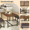 Small Kitchen Table Set with 2 Upholstered Bench, 3 Piece Farmhouse Rectangular Dining Room Table Set, Space Saving Dining Table for Apartment - 3 of 4
