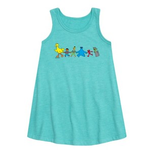 Girls' - Sesame Street - SS Group -Toddler And Youth Girls Short Sleeve Aline Dress Graphic Sleeveless Aline Dress - 1 of 2