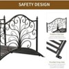 4' Metal Arch Backyard Garden Bridge with Safety Siderails, Delicate Scrollwork, & Easy Assembly, Black Bronze - 3 of 4