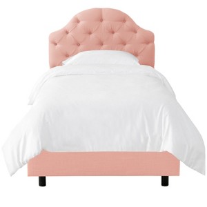Full Amelia Upholstered Wooden Kids Bed Light Pink - Pillowfort