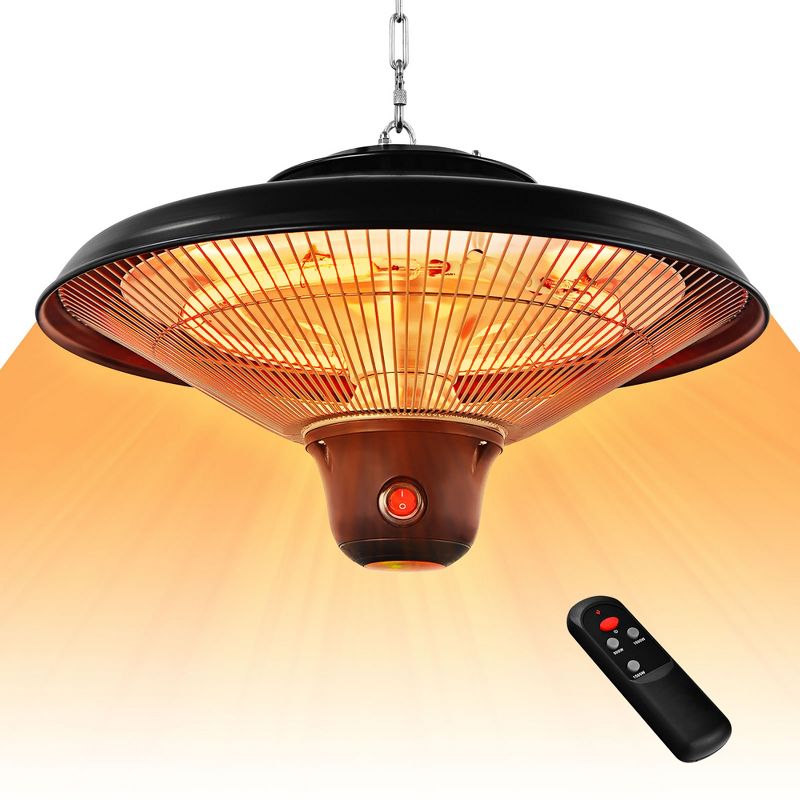 Costway 1500W Electric Hanging Heater Ceiling Mounted Infrared Heater w/Remote Control, 1 of 11
