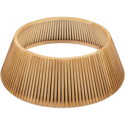 Best Choice Products 42in Christmas Tree Collar, Solid Wood Slatted Tree Skirt Holiday Accessory for Home