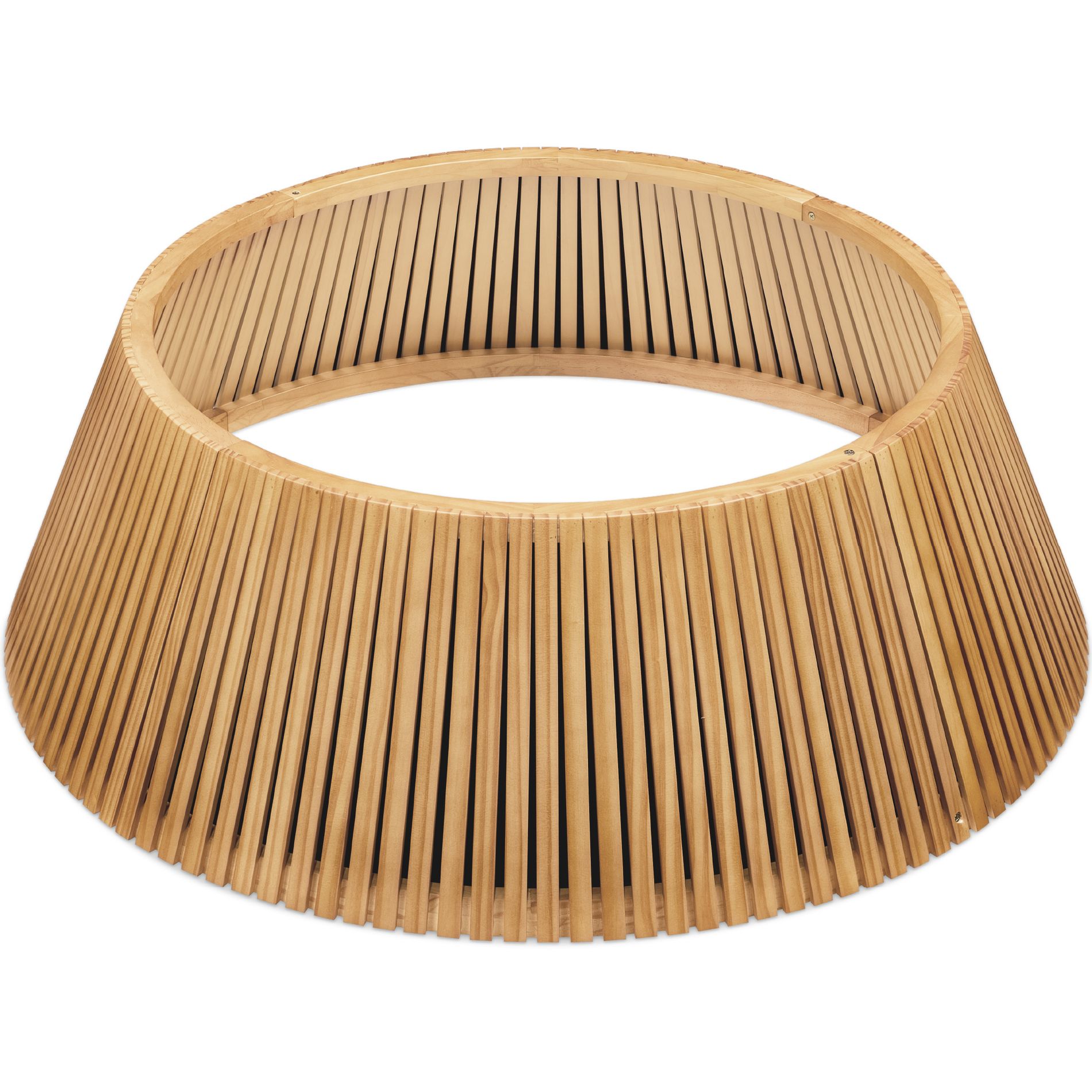 Best Choice Products 42in Christmas Tree Collar, Solid Wood Slatted Tree Skirt Holiday Accessory for Home
