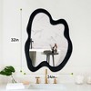 Beautyolove 24 in. W x 32 in. H Irregular Black Flannelette Framed Wall Mirror Asymmetrical Decorative Wall Mirror - 4 of 4