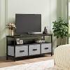 Modern TV Console Stand with 2-3 Drawers & Open Shelf - Slim Media Storage Cabinet for 50-55 Inch TVs, Living Room & Bedroom Entertainment Center - 4 of 4