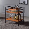 Acme Furniture Oaken Serving Cart Honey Oak/Black: Modern Mobile Beverage & Coffee Station with Casters/Wheels - 3 of 3