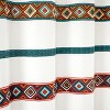 72"x72" Ava Boho Striped Tassel Yarn Dyed Eco-Friendly Recycled Cotton Shower Curtain Turquoise/Orange - Lush Décor - image 2 of 3