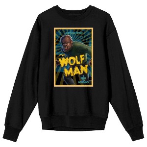 Universal Monsters The Wolf Man, A Night to Dismember! Men's Black Crew Neck Sweatshirt - 1 of 2