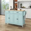NicBex 2 Drawer Rolling Kitchen Island Cart with 2 Double-Door Cabinets,Kitchen Island on Wheels with Spice Rack,Island Table for Kitchen - 2 of 4