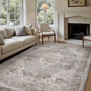 MontVoo Oriental Machine Washable Area Rug Gray - 1 of 4