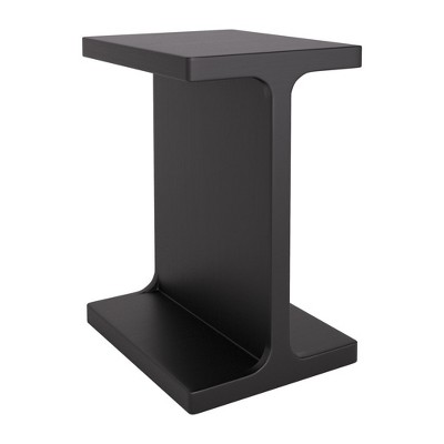 HomeRoots 20" Black Solid Wood Pedestal End Table