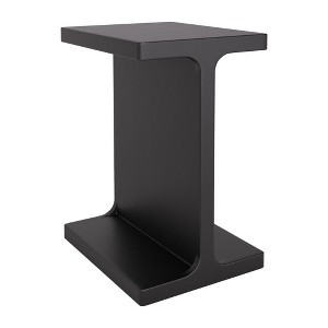 HomeRoots 20" Black Solid Wood Pedestal End Table - 1 of 4