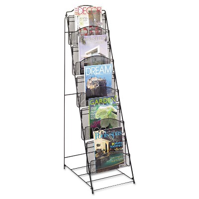 Safco Onyx Magazine Floor Rack 12-1/2w x 18-1/2d x 46h Black 6461BL