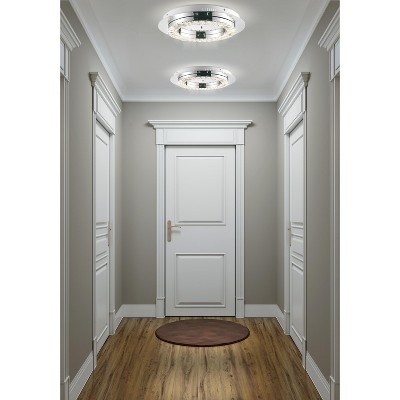 Cristal 18" Chrome and Crystal LED Flush Mount Light