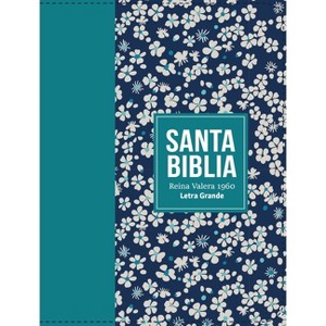 Biblia Rvr 1960 Compacta Símil Piel Flores Verde Azulado (Bible Rvr 1960 Compact Size Leatherlike Teal Flowers (Spanish Edition) - (Leather Bound) - 1 of 1