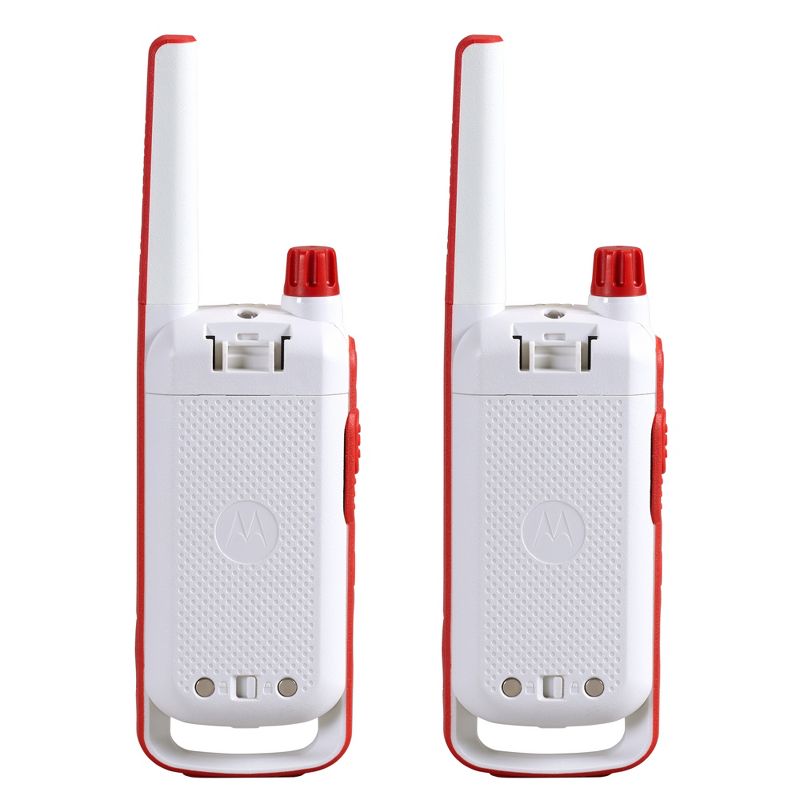 Motorola Solutions T478 35 mi. Red Cross Emergency Preparedness Two-Way Radio White/Red 2-Pack w/ dock, 2 of 8