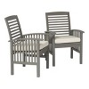 Solid Wood Slat Back Side Outdoor Chair Cushions Set Of 2 With Cushions-Cuddlewood - 3 of 4