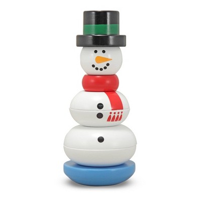 Melissa & Doug Snowman Stacker Wooden Toddler Toy (8pc)