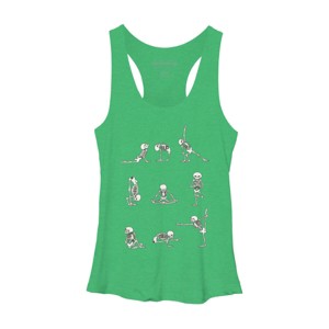 Women's Design By Humans Skeleton Yoga By huebucket Racerback Tank Top - 1 of 3