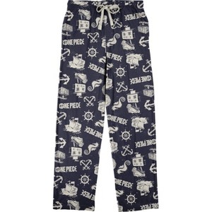 One Piece Live Action Maritime Icons Men's Navy Sleep Pajama Pants - 1 of 2