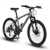 VASIP 24 Inch Mountain, Shimano 21 Speed Steel Frame Mountain Bicycle with Dual Disc Brakes and Front Suspension MTB for Boys and Girls - 2 of 4