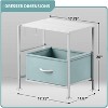 Sorbus Nightstand with 2 Drawers - Steel Frame, Wood Top & Easy Pull Fabric Bins - Great for Home, Bedroom, Office & College Dorm - 3 of 4