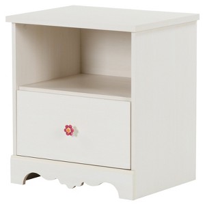 Lily Rose 1 - Drawer Nightstand - White Wash - South Shore, Beige