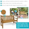Sunnydaze Outdoor Solid Teak Wood with Light Stained Finish Patio Garden Bench Seat - 60" - Light Brown - 2 of 4