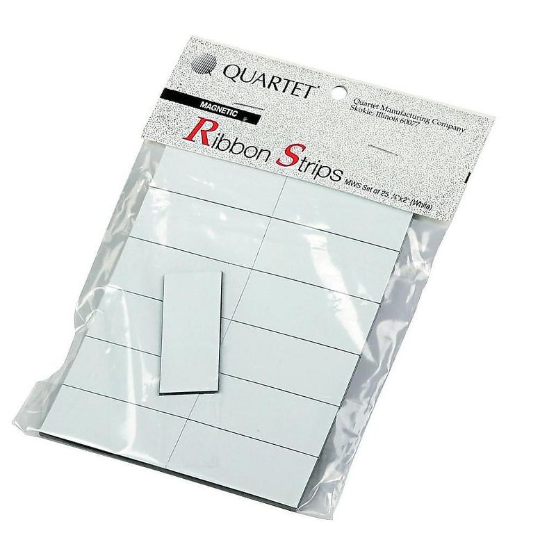 Quartet Magnetic Write-On/Wipe-Off Strips 2w x 7/8h White 25/Pack MWS, 3 of 4
